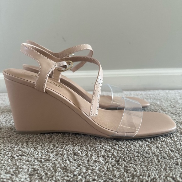 DREAMPARIS Nude Wedge Sandals - Size 9 - Picture 4 of 7
